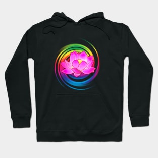 Lotus Flower with Rainbow Spiral Hoodie